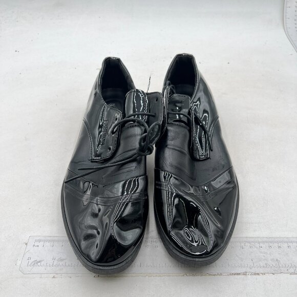 Black Men\'s Oxford Classic Plain Toe Lace-up Leather Modern Business Dress Shoes